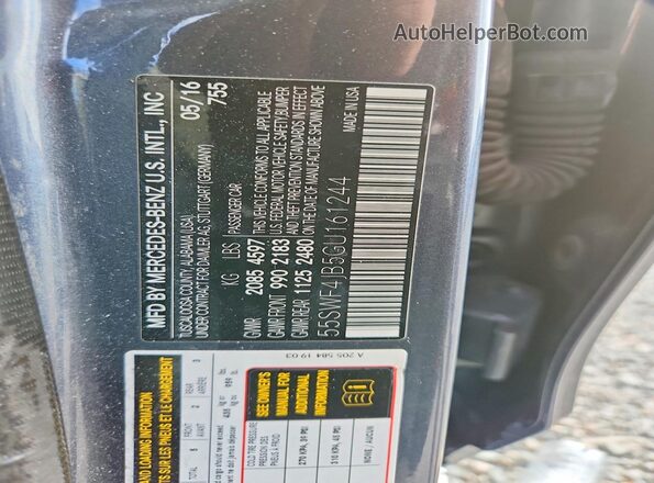 55SWF4JB5GU161244 2016 MERCEDES-BENZ C Gray 