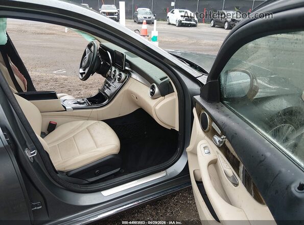 55SWF4JB5HU229222 2017 MERCEDES-BENZ C-CLASS Gray წინა სალონის ხედი