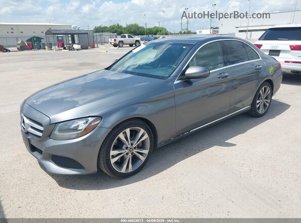 55SWF4JB9JU269647 2018 MERCEDES-BENZ C-CLASS Gray წინა მარცხენა ხედი სამი მეოთხედიდან