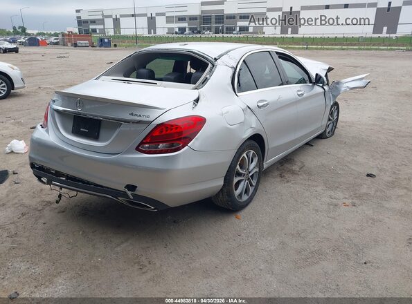 55SWF4KB2JU256401 2018 MERCEDES-BENZ C-CLASS Серебряный Задняя правая четверть
