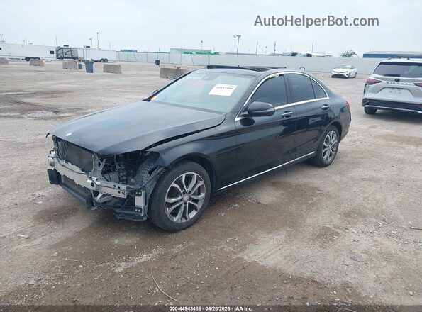 55SWF4KB8GU145022 2016 MERCEDES-BENZ C-CLASS Black Առջևի ձախ երեք քառորդ տեսարան