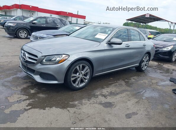 55SWF4KBXGU111194 2016 MERCEDES-BENZ C-CLASS Gray Առջևի ձախ երեք քառորդ տեսարան