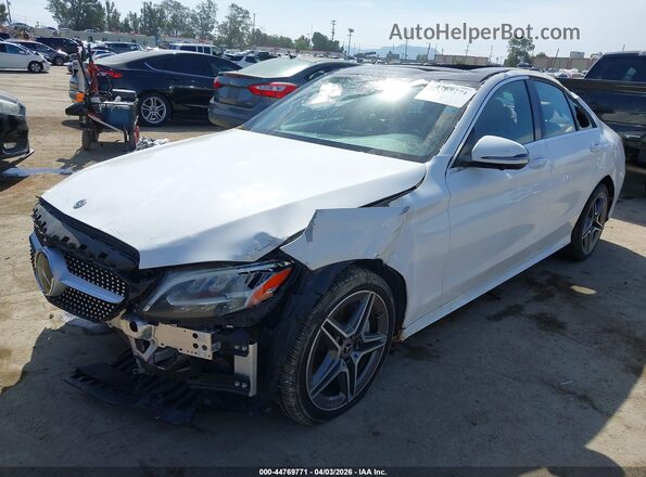 55SWF8DB0KU284123 2019 MERCEDES-BENZ C-CLASS White წინა მარცხენა ხედი სამი მეოთხედიდან