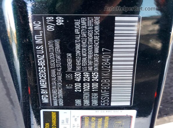 55SWF8DB1KU284017 2019 MERCEDES-BENZ C Black 
