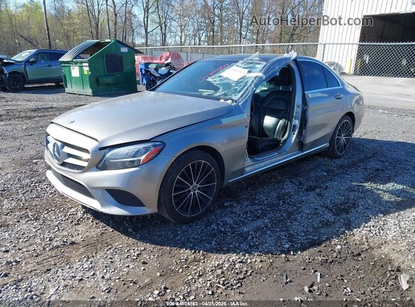 55SWF8DB5KU299216 2019 MERCEDES-BENZ C-CLASS Gray Առջևի ձախ երեք քառորդ տեսարան