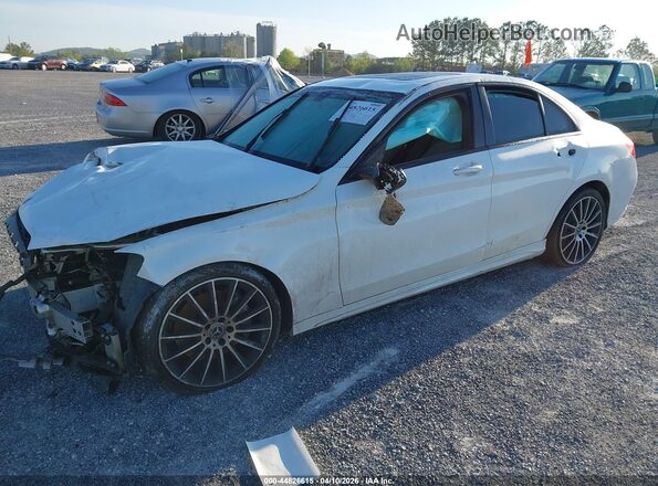 55SWF8DB6KU305010 2019 MERCEDES-BENZ C-CLASS White წინა მარცხენა ხედი სამი მეოთხედიდან