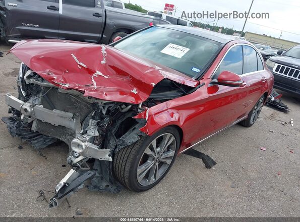 55SWF8DB8KU307521 2019 MERCEDES-BENZ C-CLASS Burgundy Առջևի ձախ երեք քառորդ տեսարան