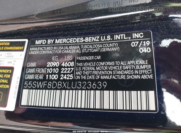 55SWF8DBXLU323639 2020 MERCEDES-BENZ C-CLASS Black 