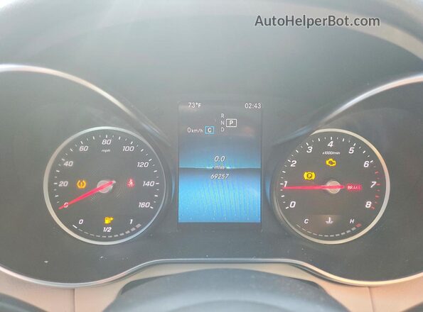 55SWF8EB8KU299922 2019 MERCEDES-BENZ C Gray Widok zestawu wskaźników