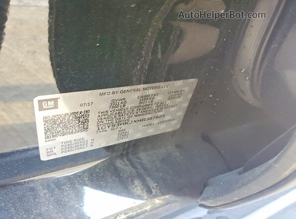 1GYS3HKJXHR387923 2017 CADILLAC ESCALADE Черный Вид наклейки с VIN-кодом