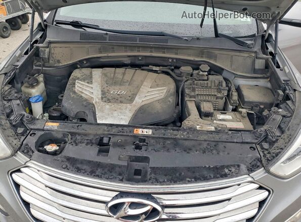 KM8SRDHF5GU158640 2016 HYUNDAI SANTA FE Silver Widok komory silnika