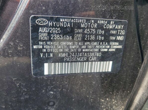 KMHL24JJ4TA138740 2026 HYUNDAI SONATA Gray 