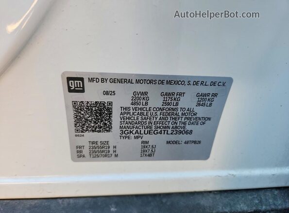 3GKALUEG4TL239068 2026 GMC TERRAIN White Вид підкапотного простору