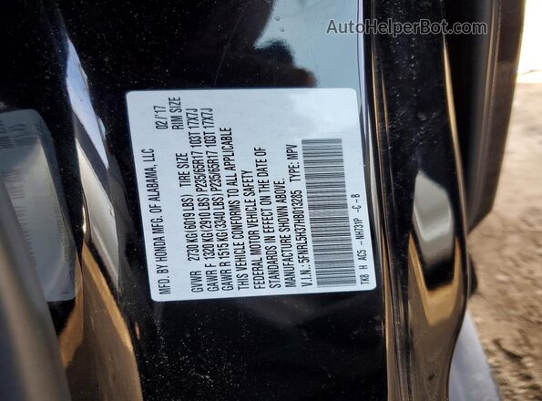 5FNRL5H37HB013285 2017 HONDA ODYSSEY Black ძრავის განყოფილების ხედი
