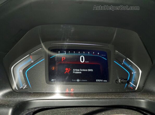 5FNRL6H5XKB112147 2019 HONDA ODYSSEY Белый Вид щитка приборов