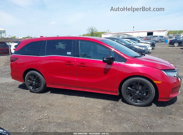 5FNRL6H72PB024900 2023 HONDA ODYSSEY Red უკანა სალონის ხედი