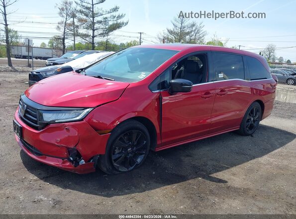 5FNRL6H72PB024900 2023 HONDA ODYSSEY Red წინა მარცხენა ხედი სამი მეოთხედიდან