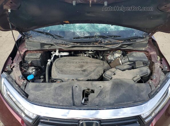5FNRL6H75MB016253 2021 HONDA ODYSSEY Burgundy Widok komory silnika