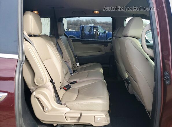 5FNRL6H75MB016253 2021 HONDA ODYSSEY Burgundy Widok wnętrza z tyłu