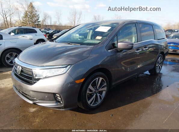 5FNRL6H88MB016644 2021 HONDA ODYSSEY Gray წინა მარცხენა ხედი სამი მეოთხედიდან