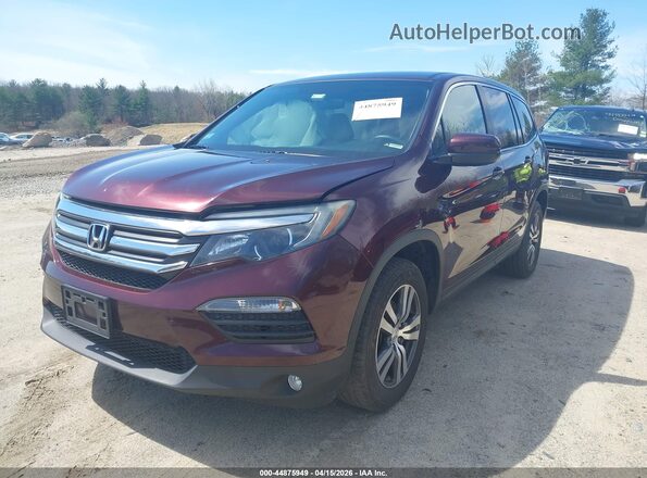 5FNYF6H38HB067980 2017 HONDA PILOT Maroon წინა მარცხენა ხედი სამი მეოთხედიდან
