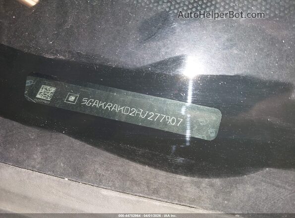 5GAKRAKD2HJ277907 2017 BUICK ENCLAVE Black Вид підкапотного простору