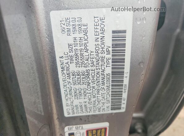 5J8TC2H39ML035835 2021 ACURA RDX Silver Շարժիչի բաժամունքի տեսք