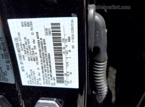 5LMPJ8K44RJ835884 2024 LINCOLN NAUTILUS Black Vista de la etiqueta del VIN