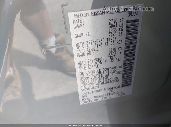 5N1AL1FSXSC336066 2025 INFINITI QX60 Gray Engine compartment view