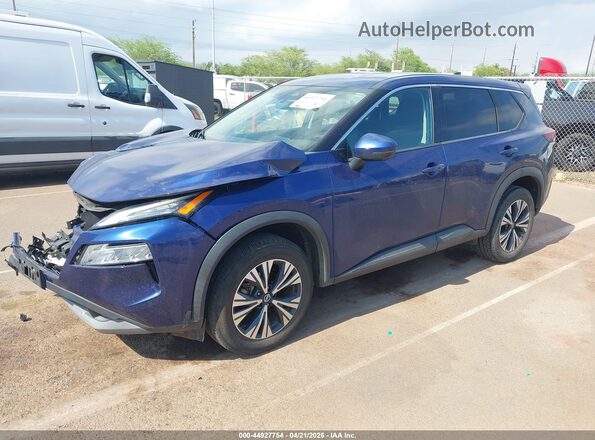 5N1AT3BA8MC822189 2021 NISSAN ROGUE Синий Передняя левая четверть