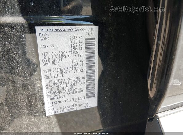 5N1AZ2BJ2PC136193 2023 NISSAN MURANO Black Widok komory silnika