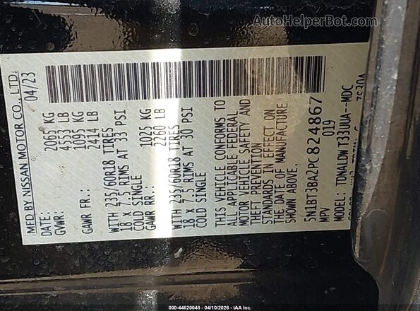 5N1BT3BA2PC824867 2023 NISSAN ROGUE Black Vista del compartimento del motor
