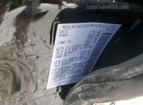 5N1DL1FS4RC354666 2024 INFINITI QX60 Black VIN კოდის სტიკერის ხედი