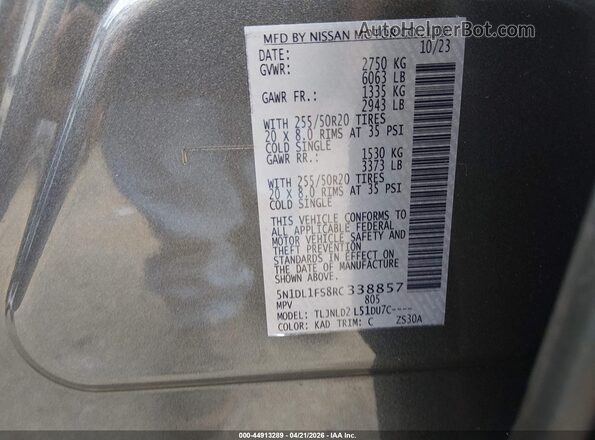 5N1DL1FS8RC338857 2024 INFINITI QX60 Gray Widok komory silnika