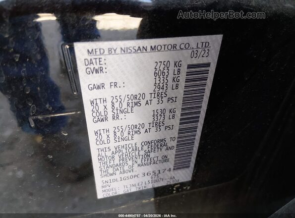 5N1DL1GS0PC365174 2023 INFINITI QX60 Black Vista del compartimento del motor