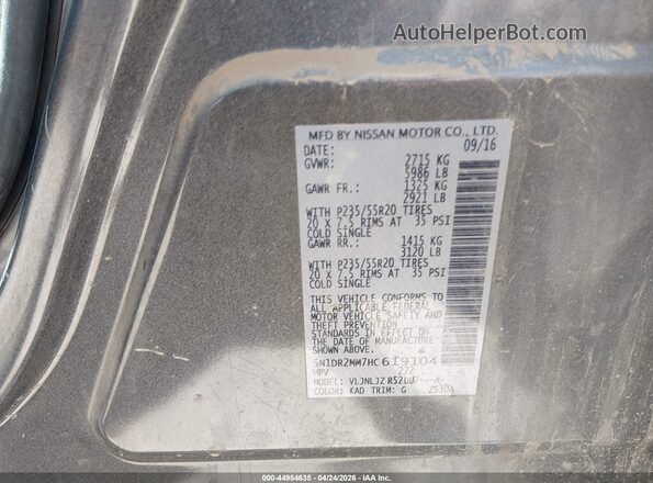 5N1DR2MM7HC619104 2017 NISSAN PATHFINDER Gray Вид підкапотного простору
