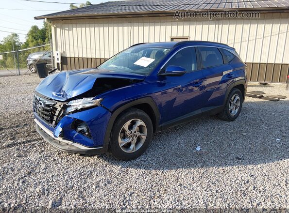 5NMJB3AE2NH002463 2022 HYUNDAI TUCSON Blue წინა მარცხენა ხედი სამი მეოთხედიდან