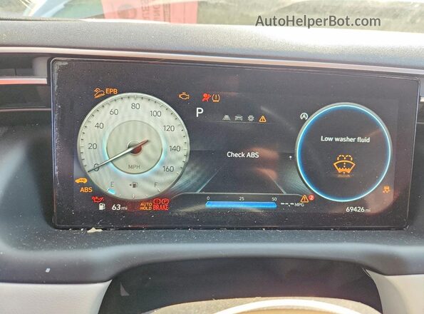 5NMJC3AE0NH076882 2022 HYUNDAI TUCSON Gray Вид щитка приладів