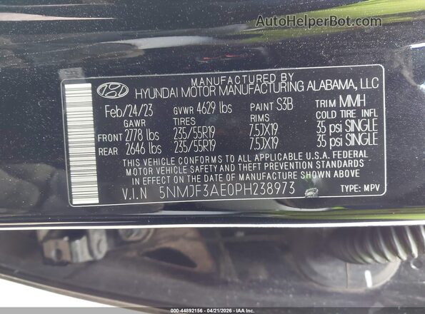 5NMJF3AE0PH238973 2023 HYUNDAI TUCSON Black 