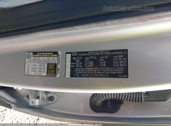 5NMP2DG15RH005741 2024 HYUNDAI SANTA FE HYBRID Silver Շարժիչի բաժամունքի տեսք