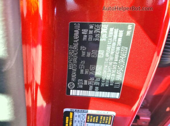 5NMP54GL0RH065337 2024 HYUNDAI SANTA FE CALLIGRAPHY Red Панорамний вид салону 360°