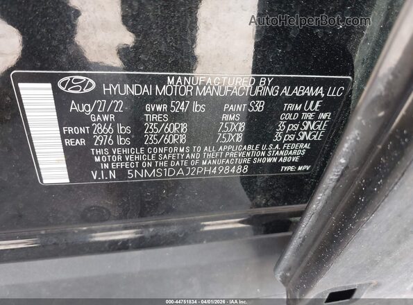5NMS1DAJ2PH498488 2023 HYUNDAI SANTA FE Black 
