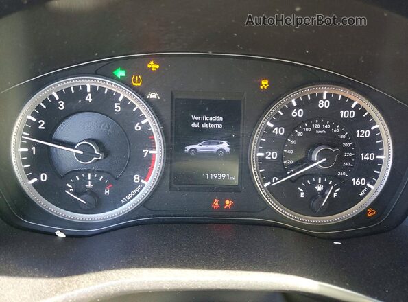 5NMS2CAD2KH030867 2019 HYUNDAI SANTA Red Vista del cuadro de instrumentos