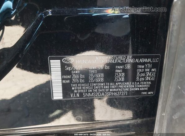 5NMS2DAJ3PH627271 2023 HYUNDAI SANTA FE Black Widok komory silnika