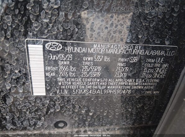 5NMS4DAL9PH590478 2023 HYUNDAI SANTA FE Black Вид підкапотного простору