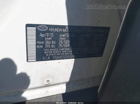 5NMS5DA15PH008761 2023 HYUNDAI SANTA FE HYBRID White ძრავის განყოფილების ხედი