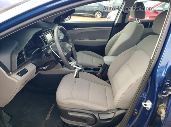 5NPD74LF0KH485542 2019 HYUNDAI ELANTRA Blue Widok wnętrza z przodu