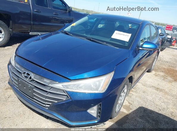 5NPD74LFXKH476895 2019 HYUNDAI ELANTRA Blue წინა მარცხენა ხედი სამი მეოთხედიდან