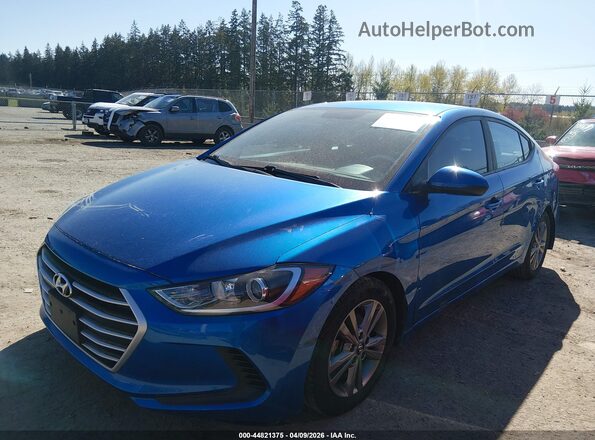 5NPD84LF0HH210324 2017 HYUNDAI ELANTRA Blue წინა მარცხენა ხედი სამი მეოთხედიდან
