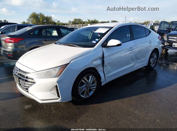 5NPD84LF0KH478880 2019 HYUNDAI ELANTRA White წინა მარცხენა ხედი სამი მეოთხედიდან